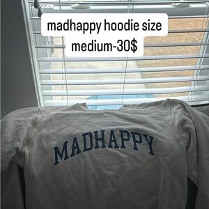 Madhappy Cream Sweatshirt with Navy Lettering